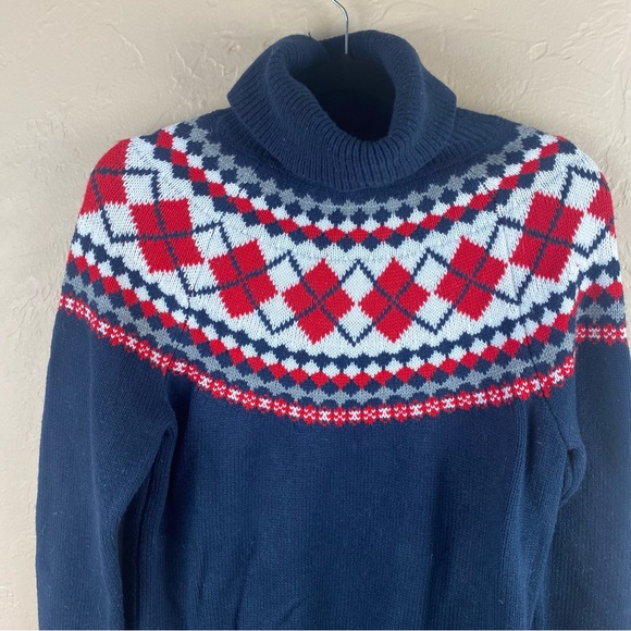 Tommy Hilfiger Navy and Red Argyle Sweater - Picture 3 of 9